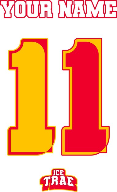 Diseño vectorial del número de espalda 11