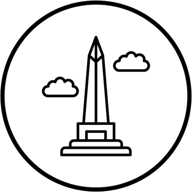 Vector diseño vectorial obelisco de buenos aires estilo de icono