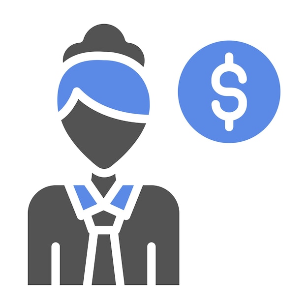 Diseño vectorial Oficial de Finanzas Femenina Estilo de icono