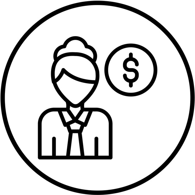 Diseño vectorial Oficial de Finanzas Femenina Estilo de icono