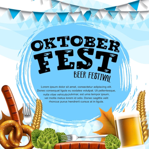 El diseño vectorial de oktoberfest se puede utilizar para la invitación de afiches y fines de celebración
