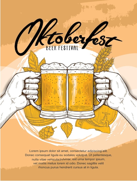 Vector el diseño vectorial de oktoberfest se puede utilizar para la invitación de afiches y fines de celebración