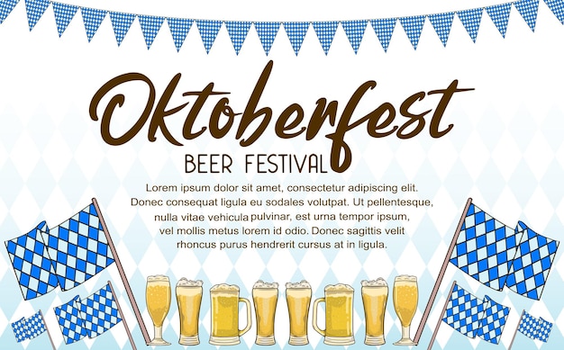 El diseño vectorial de Oktoberfest se puede utilizar para la invitación de afiches y fines de celebración