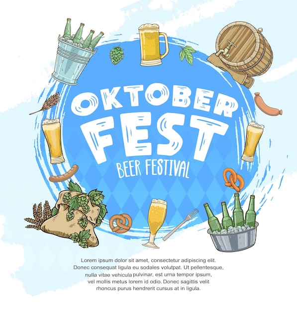 El diseño vectorial de oktoberfest se puede utilizar para la invitación de afiches y fines de celebración