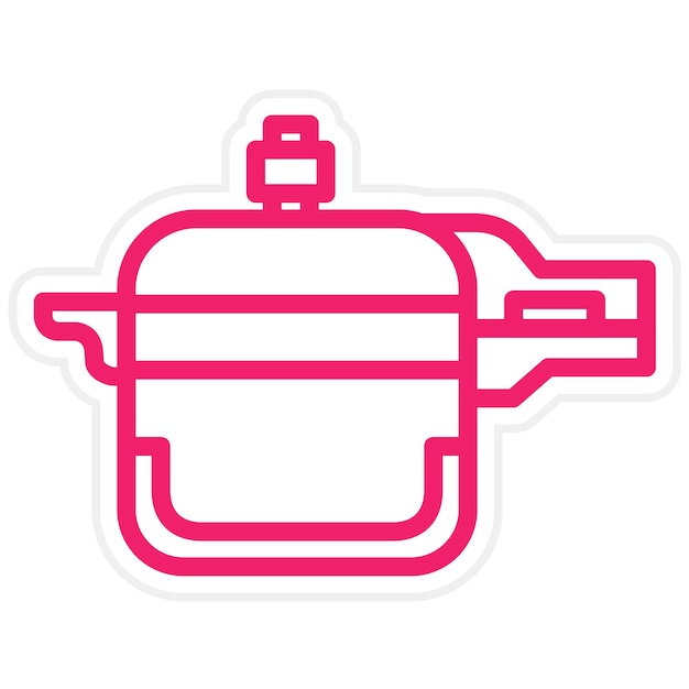 Diseño vectorial de la olla a presión Estilo del icono