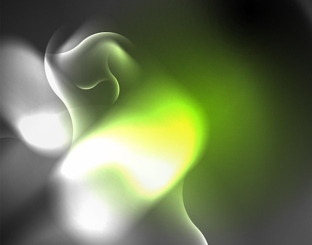 Diseño vectorial de ondas de neón metálico brillante