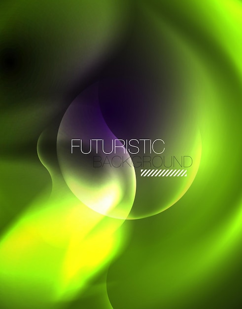 Diseño vectorial de ondas de neón metálico brillante