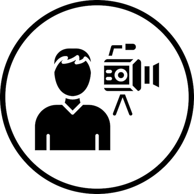 Diseño vectorial Operador de cámara Estilo de icono masculino