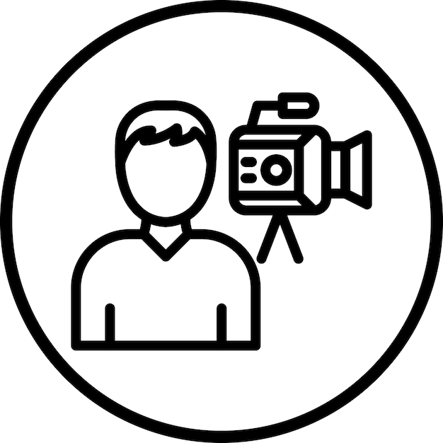 Diseño vectorial Operador de cámara Estilo de icono masculino