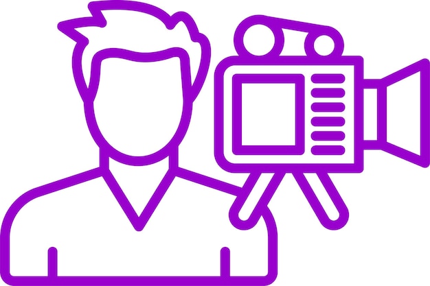 Diseño vectorial Operadora de cámara Estilo de icono femenino