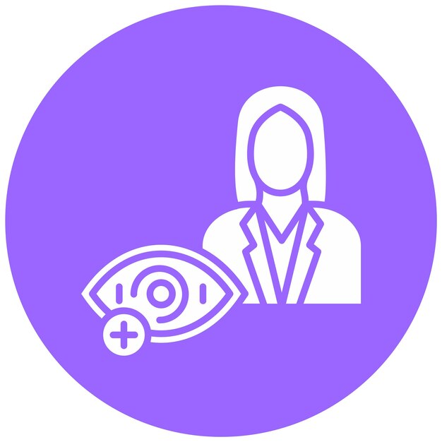 Diseño vectorial optometrista estilo de icono femenino