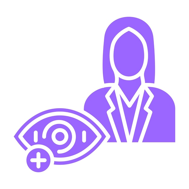 Diseño vectorial optometrista estilo de icono femenino