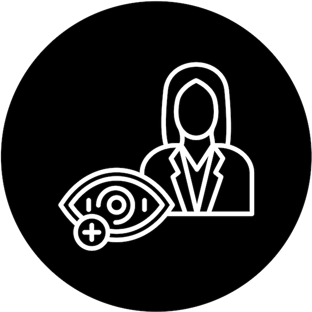 Diseño vectorial optometrista estilo de icono femenino
