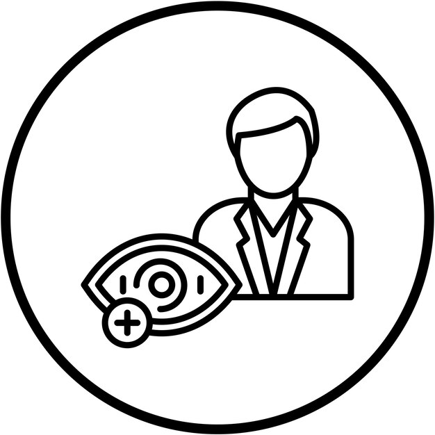 Diseño vectorial optometrista estilo de icono masculino