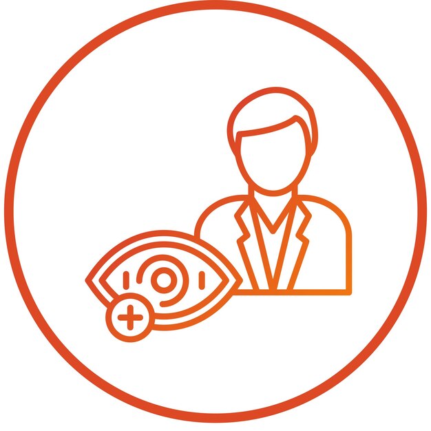 Diseño vectorial optometrista estilo de icono masculino