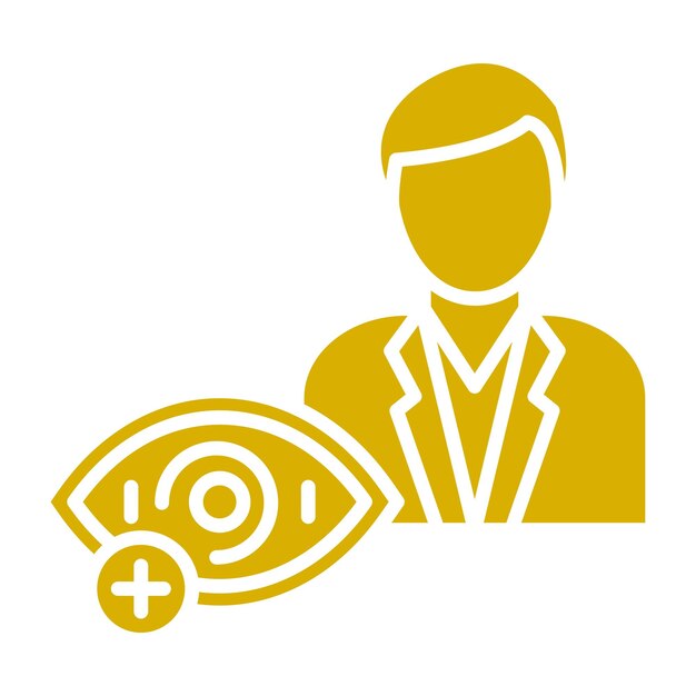 Diseño vectorial optometrista estilo de icono masculino