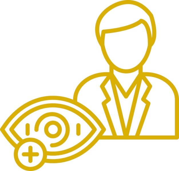 Diseño vectorial optometrista estilo de icono masculino