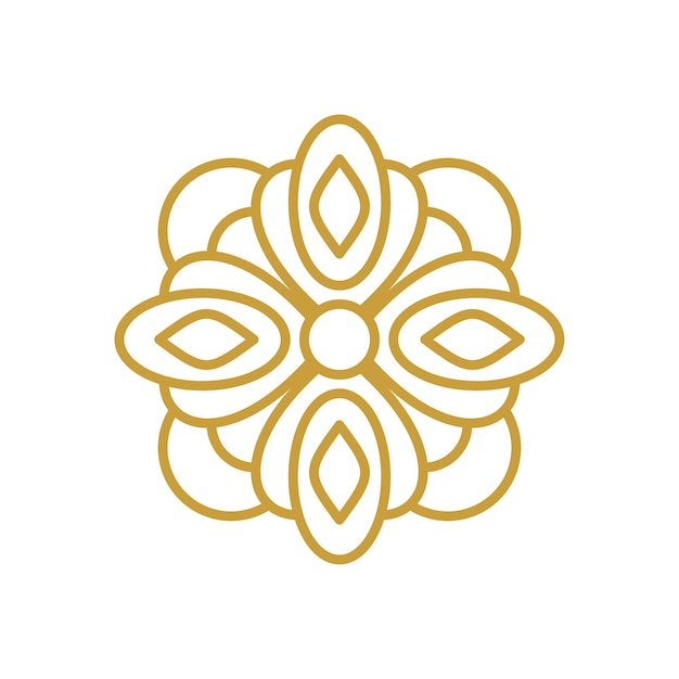 Diseño vectorial de oro del marco de mandala simple