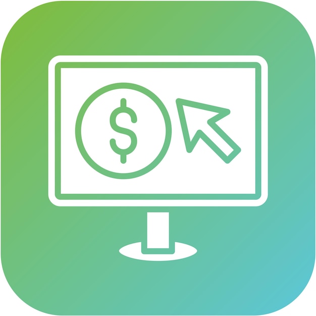 Diseño vectorial de pago por clic Estilo de icono