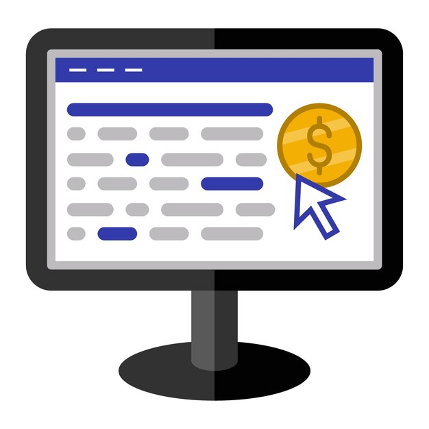Diseño vectorial de pago por clic Estilo de icono