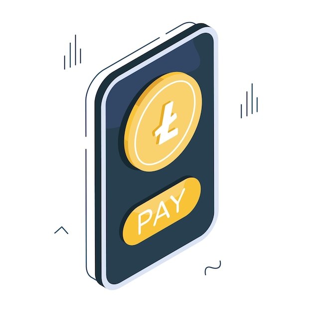 Diseño vectorial de pago de ltc móvil