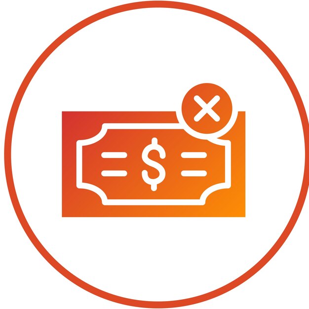 Diseño vectorial Pago rechazado Estilo de icono