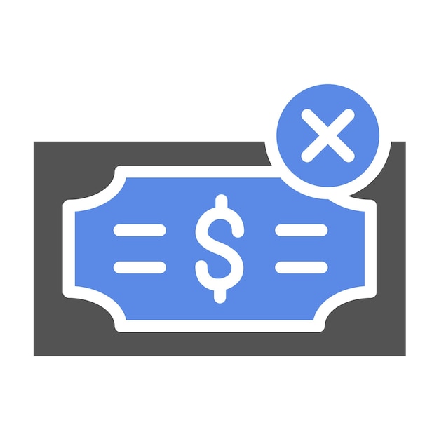Diseño vectorial Pago rechazado Estilo de icono
