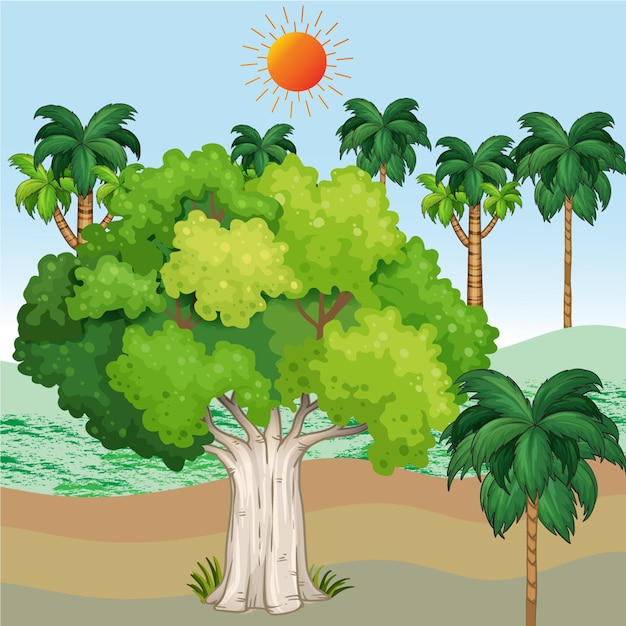 Vector diseño vectorial del paisaje