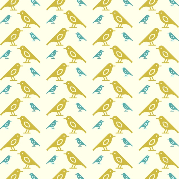 diseño vectorial de pájaros coloridos y bonitos ilustración de patrones repetidos hermosos