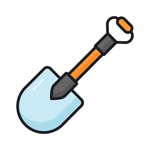 Diseño vectorial de pala en el estilo de moda icono de herramientas de construcción