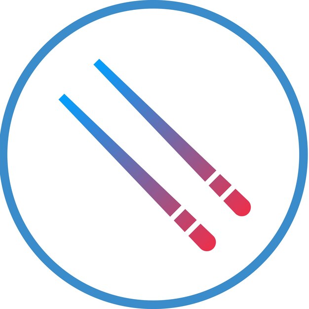Diseño vectorial de los palillos de comer Estilo del icono