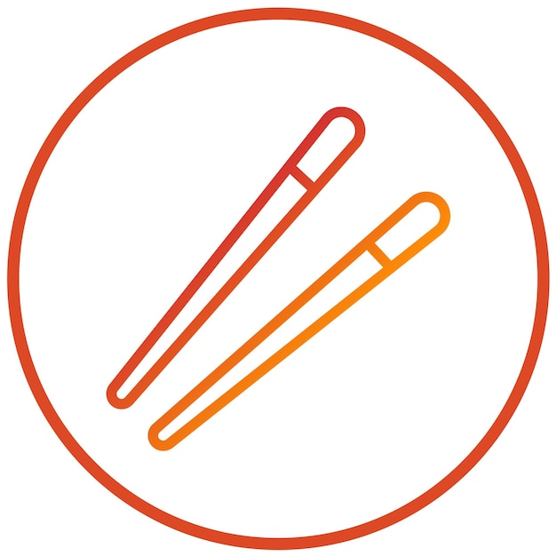 Diseño vectorial de los palillos de comer Estilo del icono