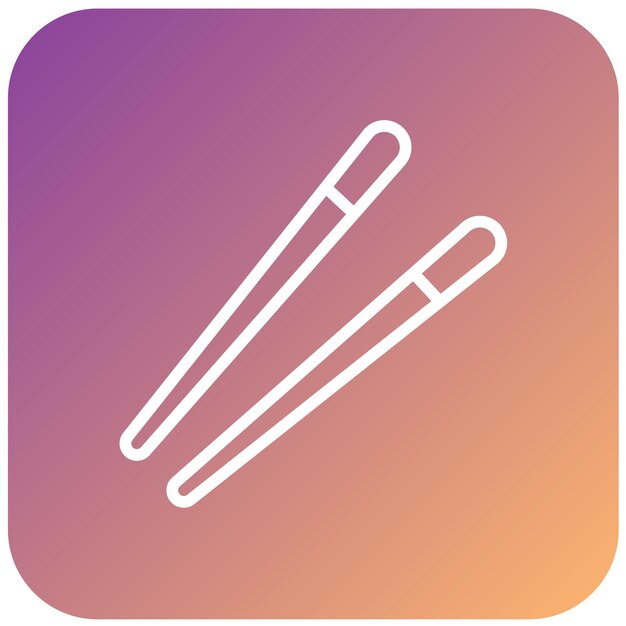 Diseño vectorial de los palillos de comer Estilo del icono