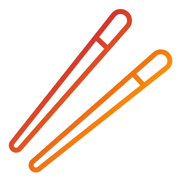 Diseño vectorial de los palillos de comer Estilo del icono