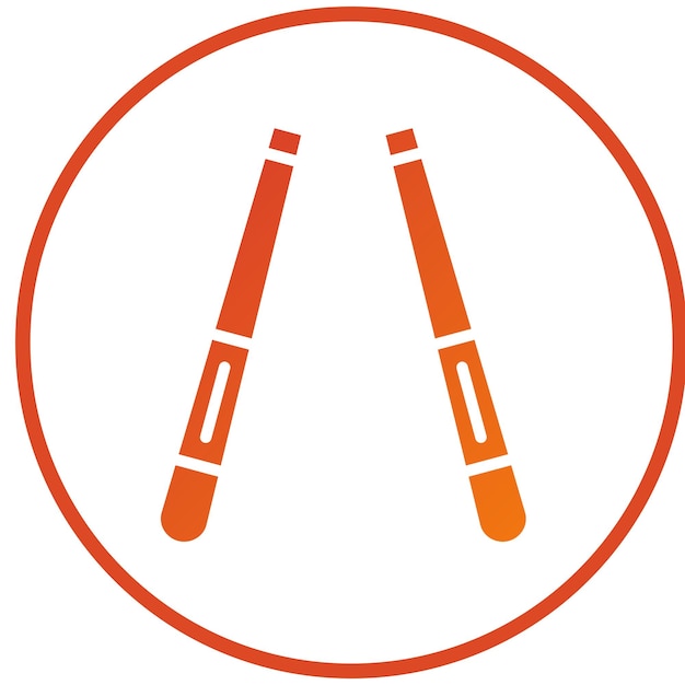 Diseño vectorial de los palillos de comer Estilo del icono
