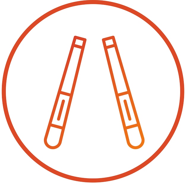 Diseño vectorial de los palillos de comer Estilo del icono
