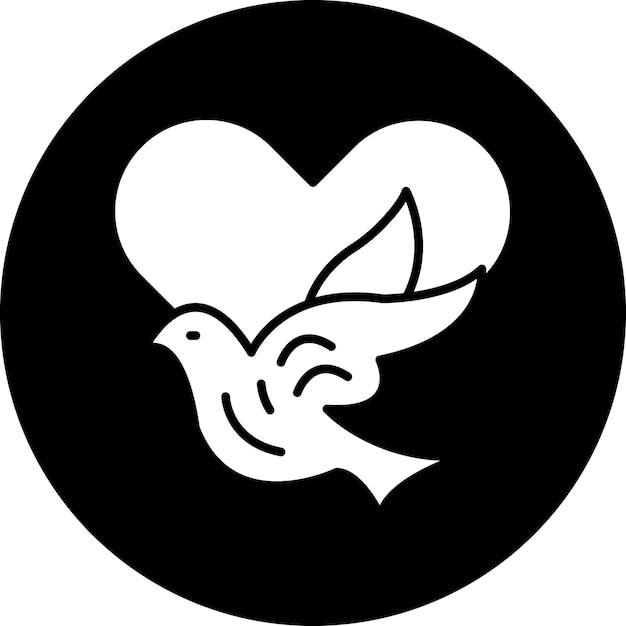 Diseño vectorial Paloma con estilo de icono de corazón