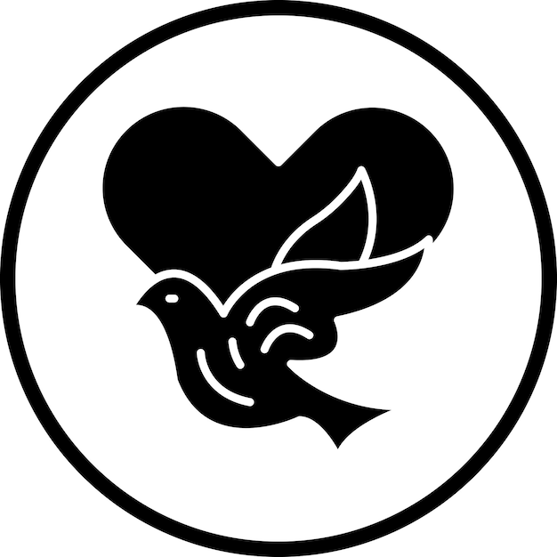Diseño vectorial Paloma con estilo de icono de corazón