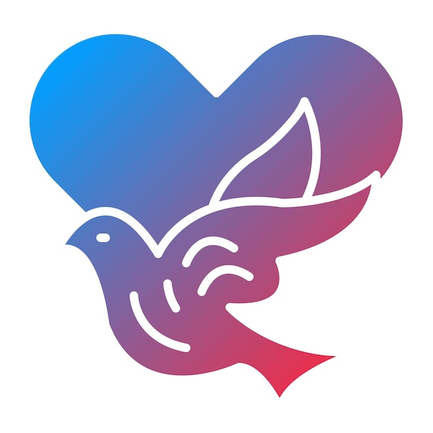 Diseño vectorial Paloma con estilo de icono de corazón