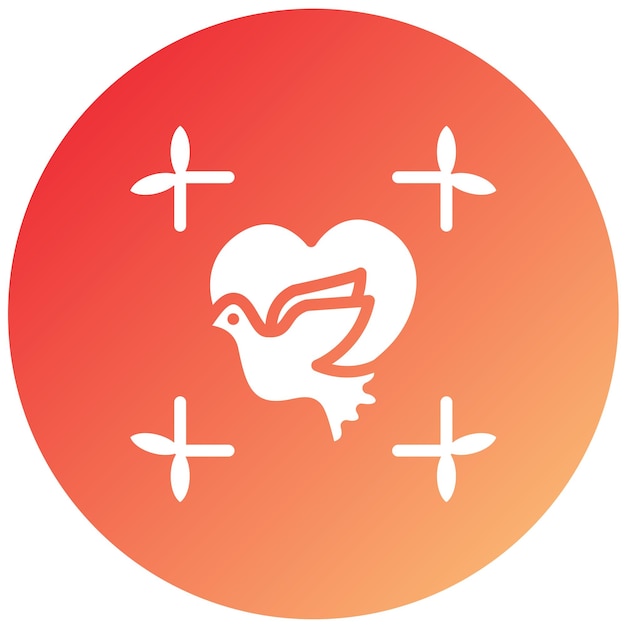 Diseño vectorial Paloma con estilo de icono de corazón