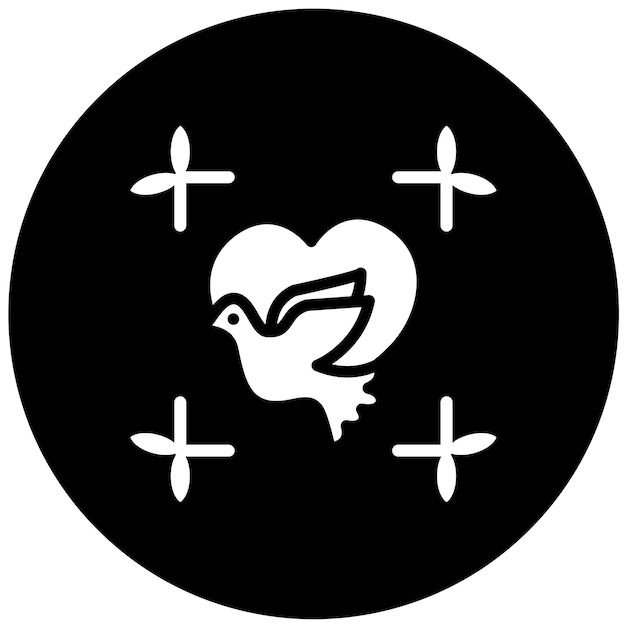 Diseño vectorial Paloma con estilo de icono de corazón
