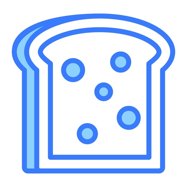 Diseño vectorial de pan tostado en estilo de moda fácil de usar icono