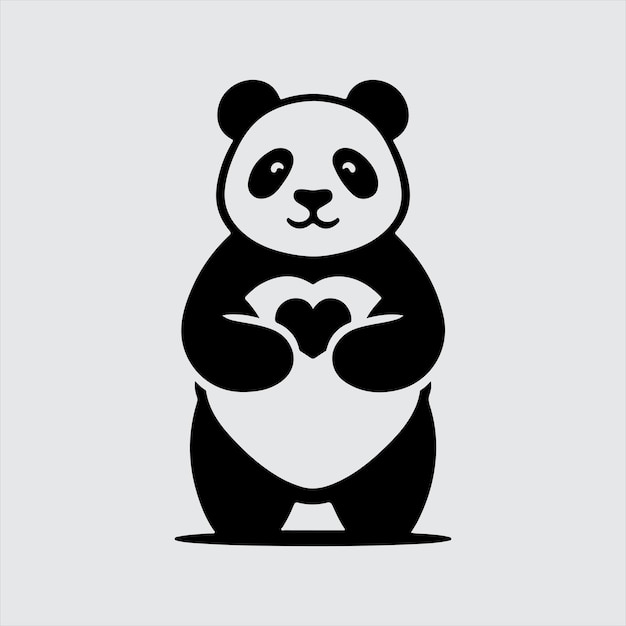 Diseño vectorial de panda ilustrador blanco