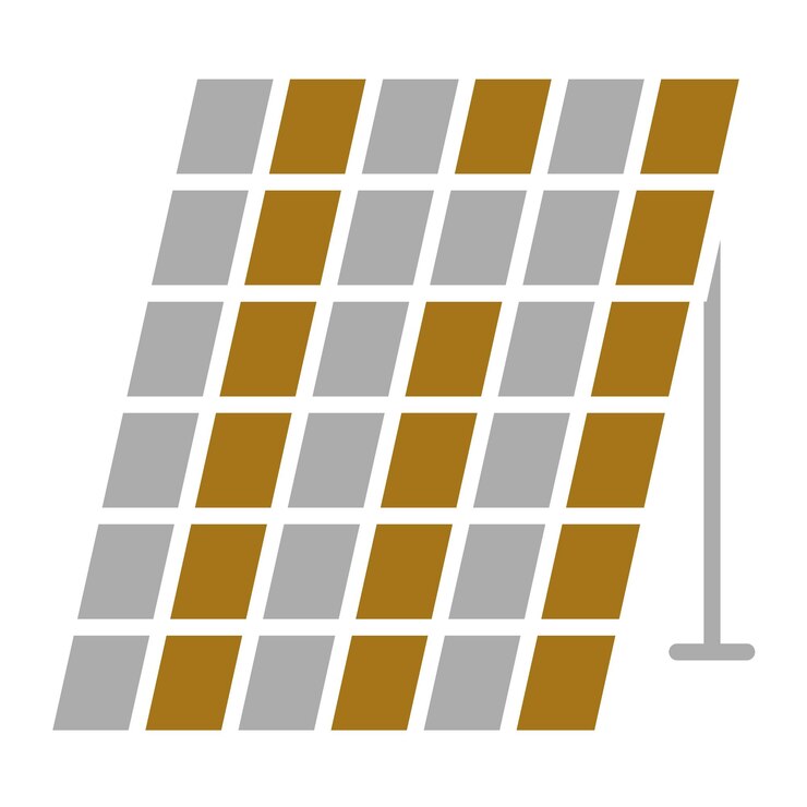 Vector diseño vectorial del panel solar estilo del icono