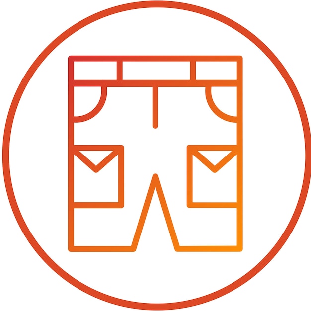 Diseño vectorial de pantalones cortos de carga Estilo de icono