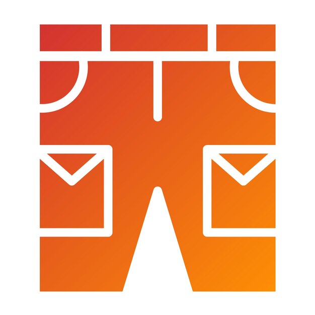 Diseño vectorial de pantalones cortos de carga Estilo de icono