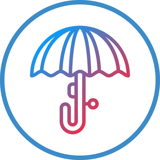 Diseño vectorial de paraguas con estilo de icono de gotas de lluvia