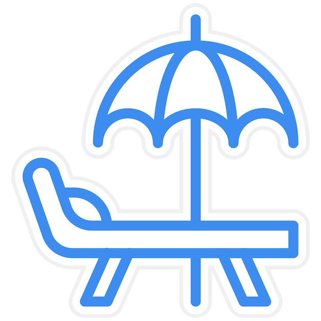 Diseño vectorial de paraguas de playa Estilo de icono
