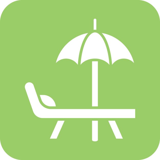 Diseño vectorial de paraguas de playa Estilo de icono
