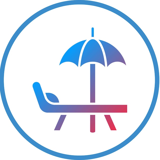 Diseño vectorial de paraguas de playa Estilo de icono